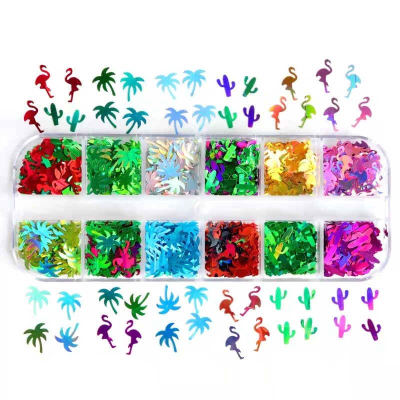 12 Grids Beach Nail Decoration