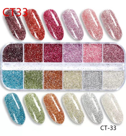 Nail Star Powder Glitter - 12 Grids