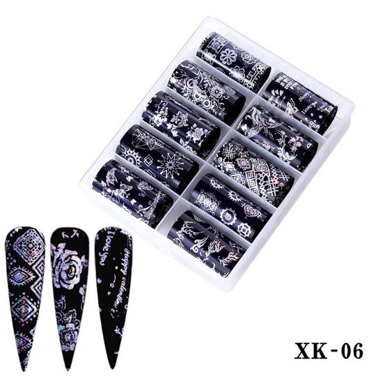 Nail Foil XK06 -10 Sheets Of beautiful Nail foils