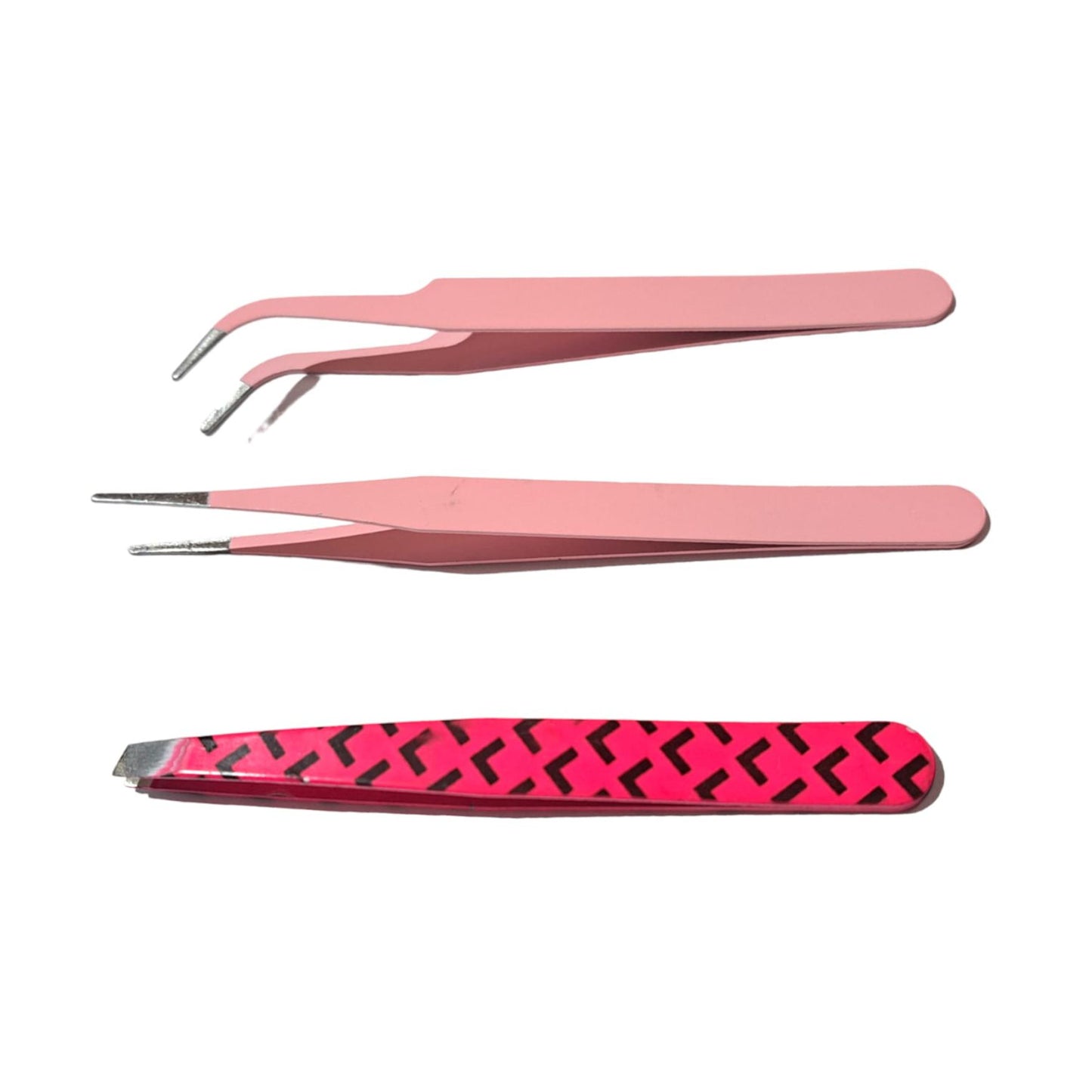 3pcs Eyebrow/Eyelash tweezers round point