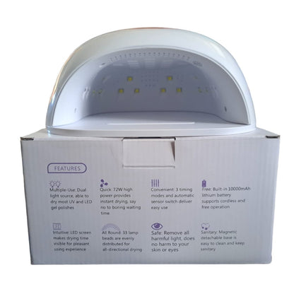 Professional Rechargeable 72W UV Nail Lamp