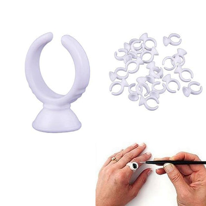 Eyelash glue rings 50pcs white