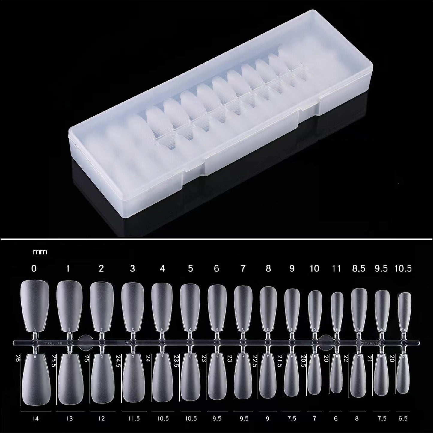 Full Cover Long Length Soft Gel Tips Coffin 300pcs