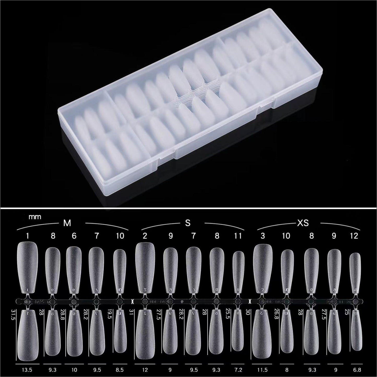 Full Cover  X Long Length Soft Gel Tips Coffin 300pcs