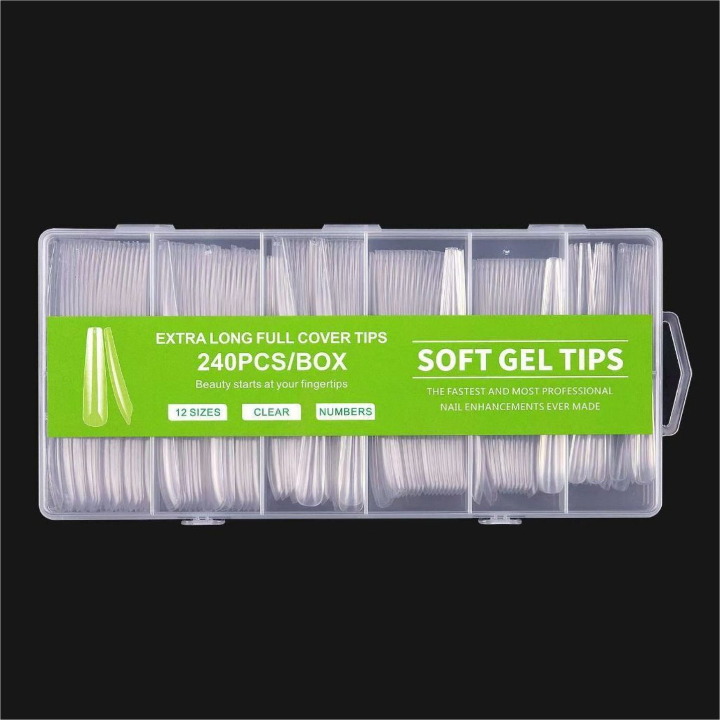 Full cover Coffin Nail Tips 3XL Long Soft gel tips 240pcs