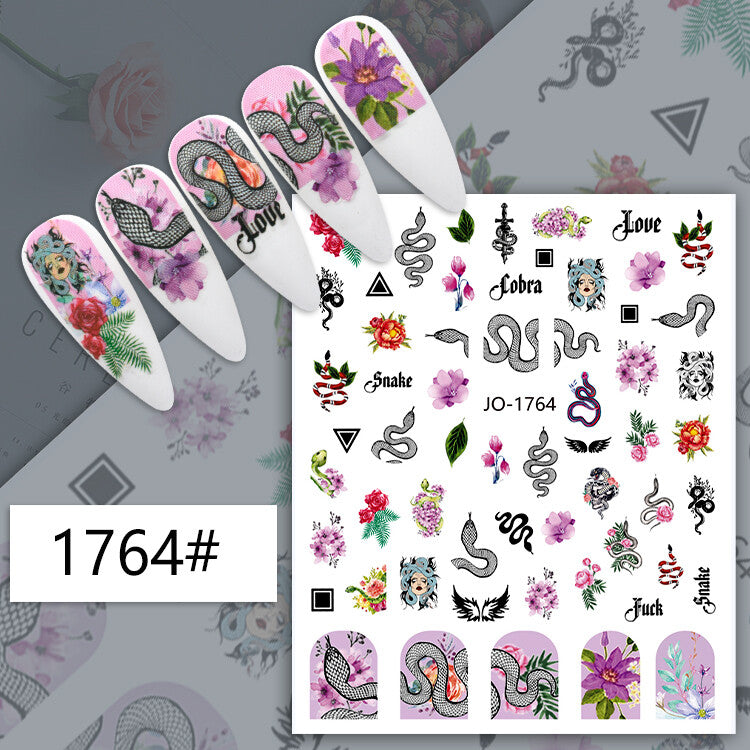 Nail Sticker Decoration 1 sheet- 1764 Medusa Style