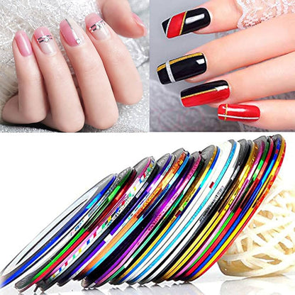 Nail Striping Tape Mixed Colours 30pcs