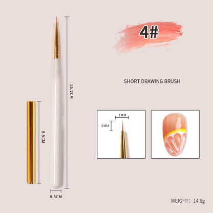 Single Painting Short Liner Nail Brush