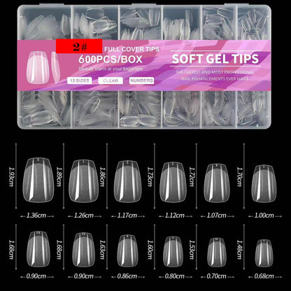 Soft Gel Full Cover Nail Tips Clear 600pcs