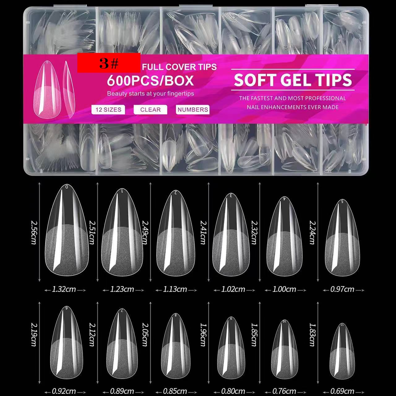 Soft Gel Full Cover Nail Tips Clear 600pcs