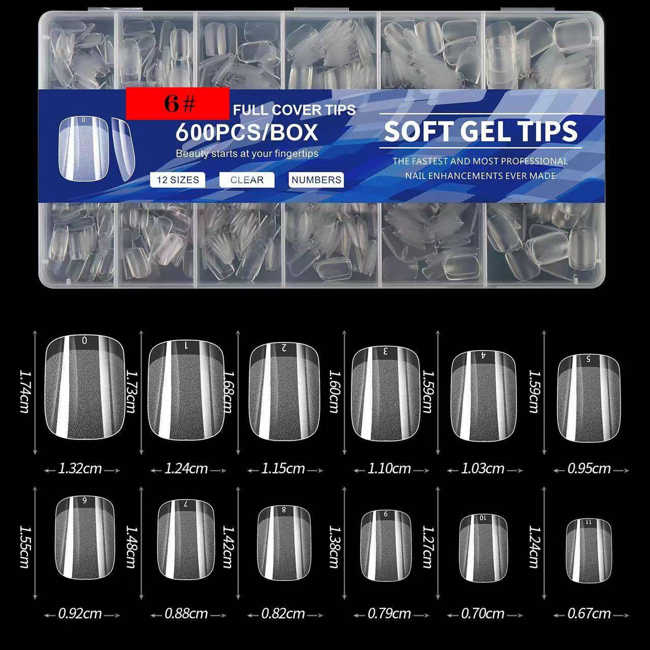 Soft Gel Full Cover Nail Tips Clear 600pcs