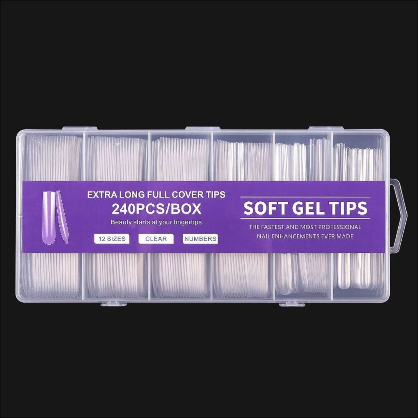 Straight Square Full Cover Nail Tips 3XL Long Soft gel tips 240pcs