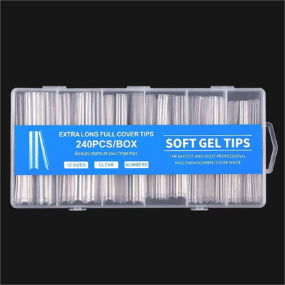 Straight Square Nail Tips 3XL Long Soft gel tips 240pcs