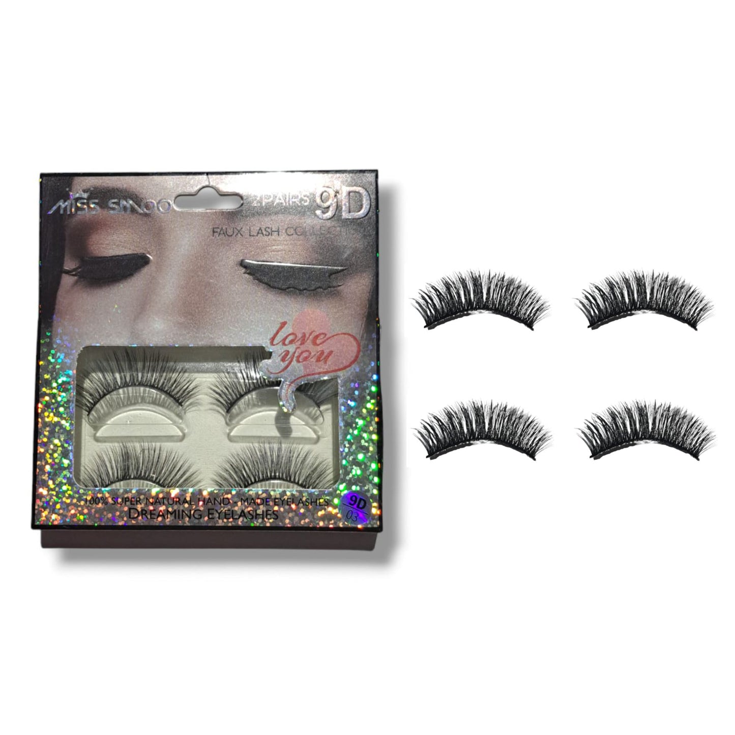 Strip Lashes 9D Faux Lash Collection 2 Pairs 14mm-03