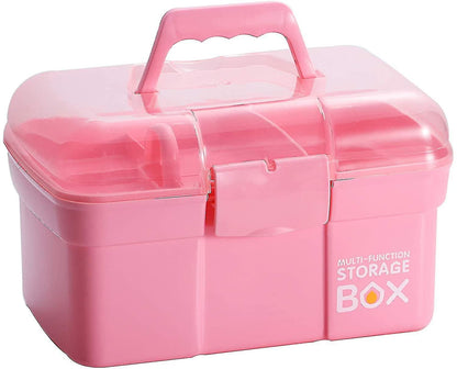 Large Beauty Box - Plastic Box Manicure (Peach Pink)