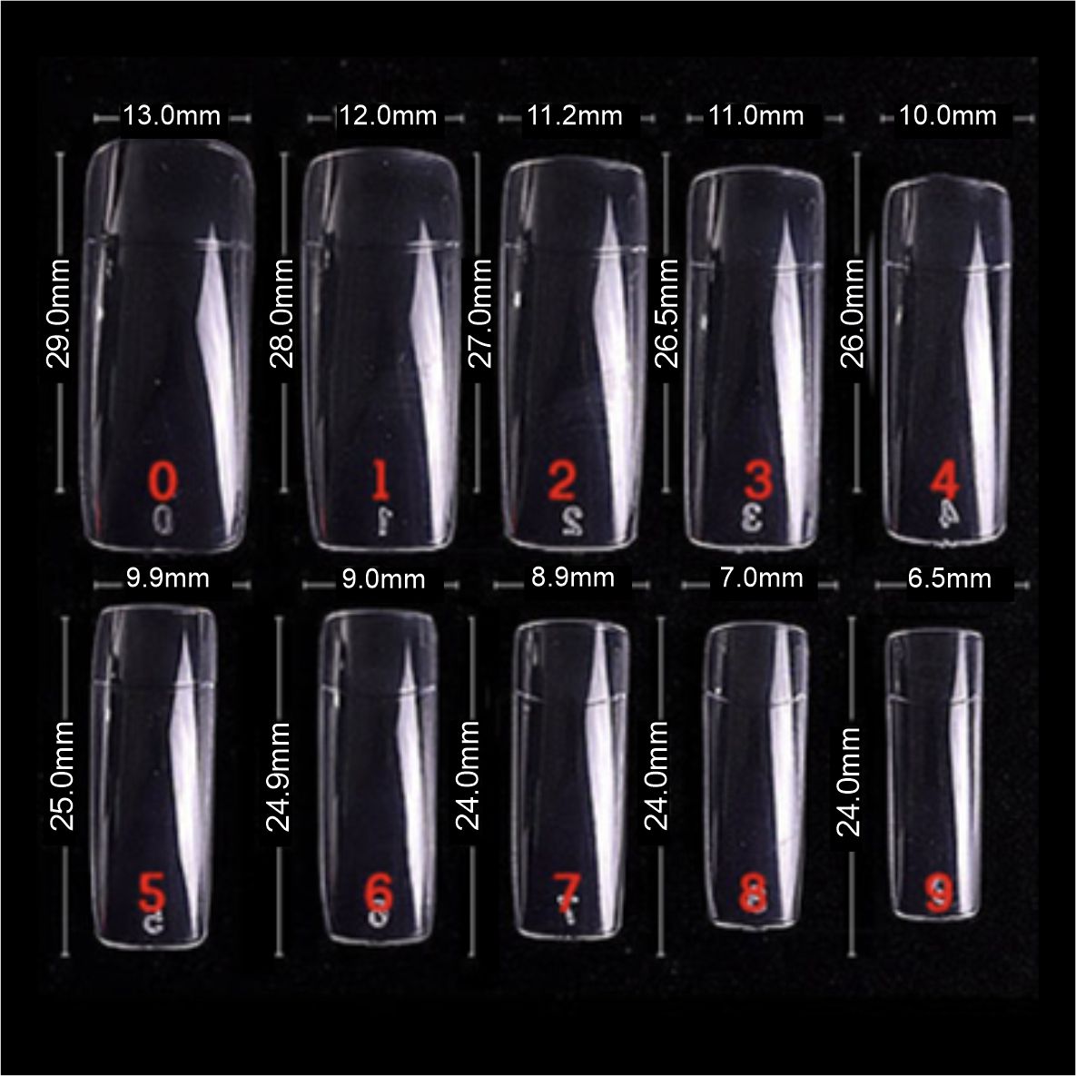 500pcs Halfmoon Nail Tips - Clear or natural