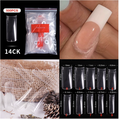 500pcs Square Nail Tips - comes in white/clear/natural