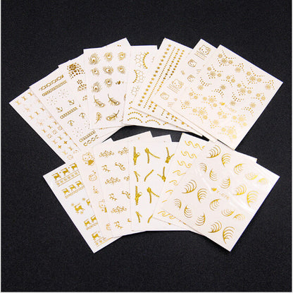 Gold and silver bronzing Water Decals sticker 30pcs