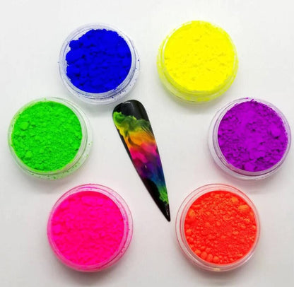 6pcs Colors Fluorescent neon pigment 6 Stack Bundle
