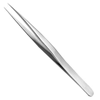 Long nose straight point tweezer stainless steel