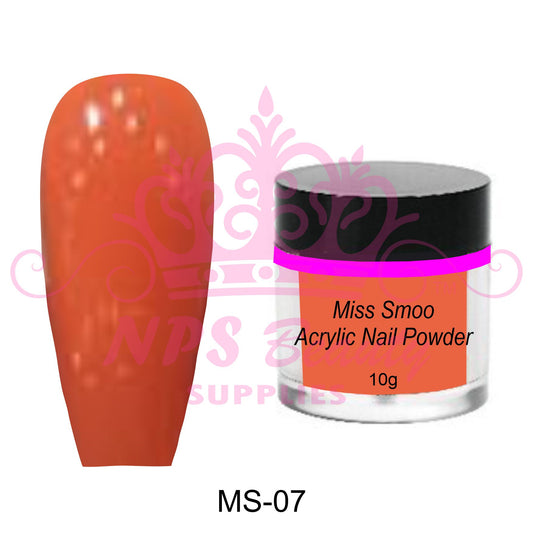 Miss Smoo Acrylic Nail Powder Coral Orange 10g or 30g MS07