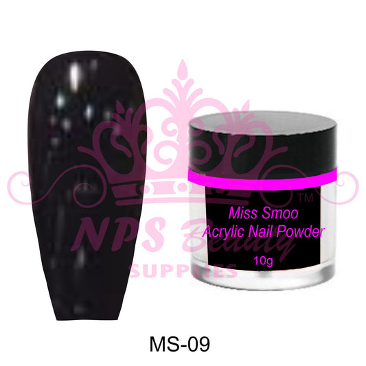 Miss Smoo Acrylic Nail Powder Black 10g or 30g MS09