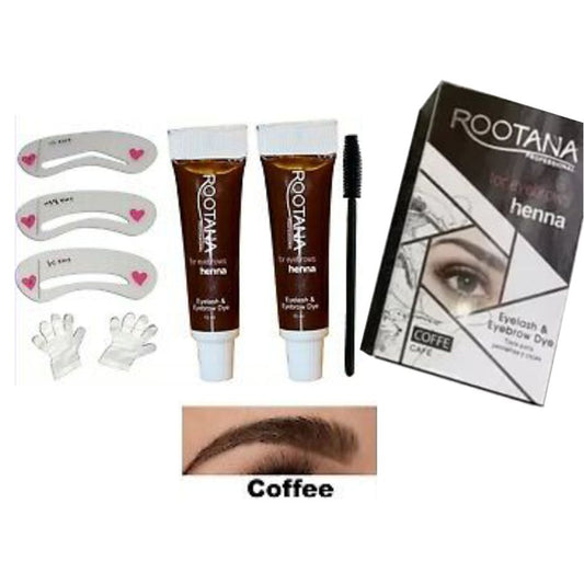 Rootana Eyelash & Eyebrow Dye /Tint set - 10ml Coffee