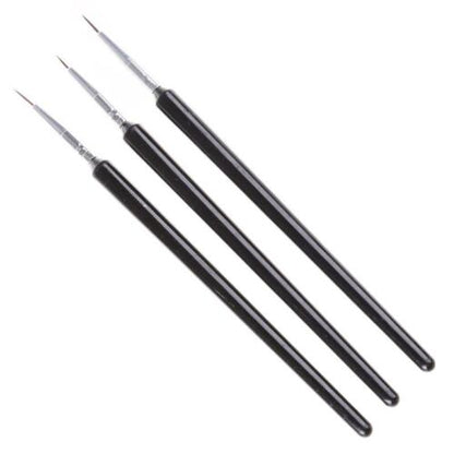 Nail Art Striping Brushes 3pcs Set Black